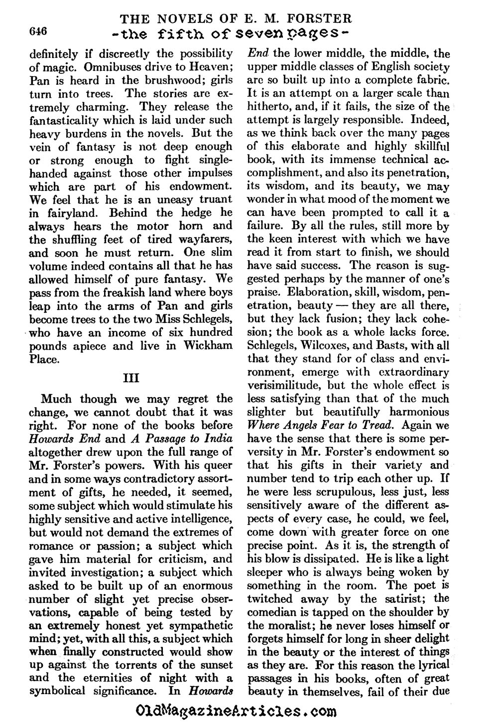 Virginia Woolf Reviews E.M. Forster (Atlantic Monthly, 1927)